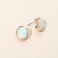Madeline Love White Cushion Cut Oval Stone Stud Earrings