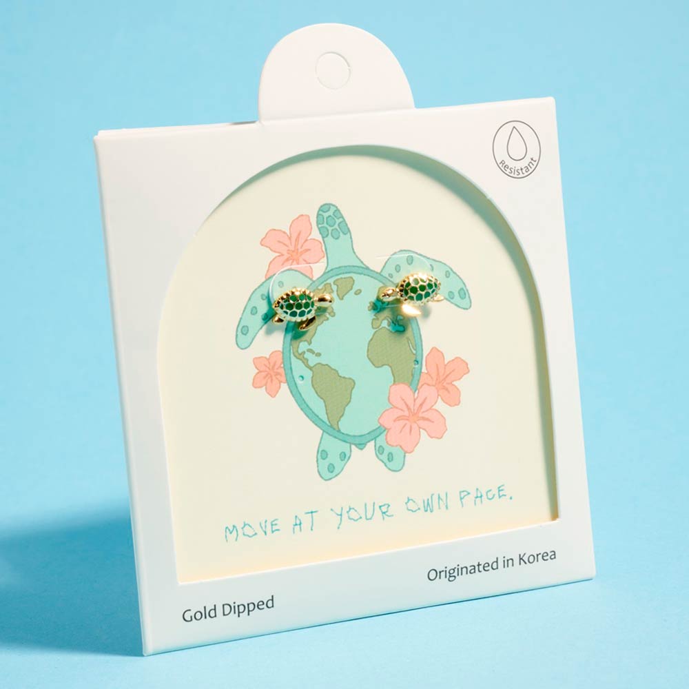 Madeline Love Gold Gold Dipped Sea Turtle Mini Stud Earrings