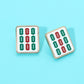 Madeline Love Gold, White Mahjong Tile Stud Earrings
