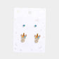 Madeline Love ~J~ 2Pairs - J Round Stone Unicorn Initial Monogram Stud Kids Earrings - desc