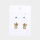 Madeline Love ~K~ 2Pairs - K Round Stone Unicorn Initial Monogram Stud Kids Earrings - desc