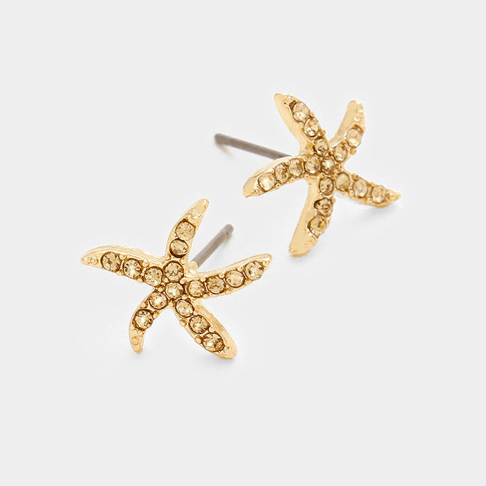 Lt Col Topaz Starfish Stud Earrings