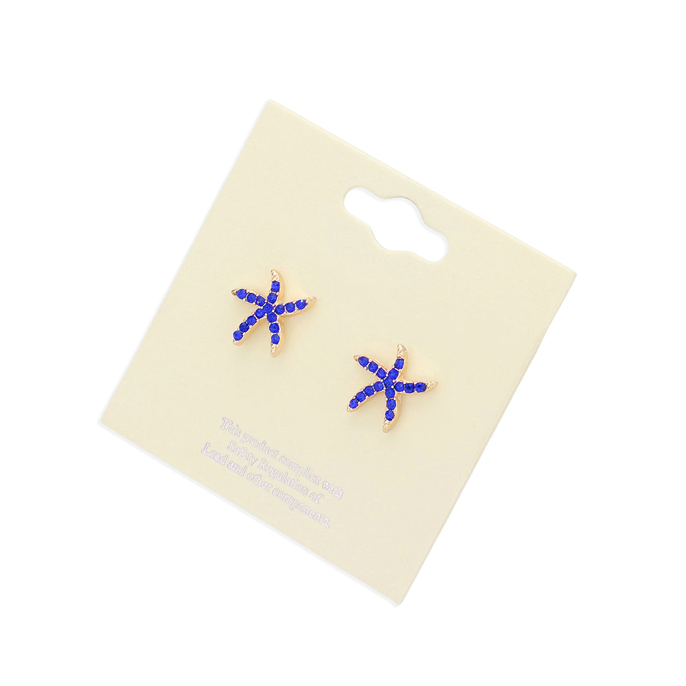 Sapphire Starfish Stud Earrings