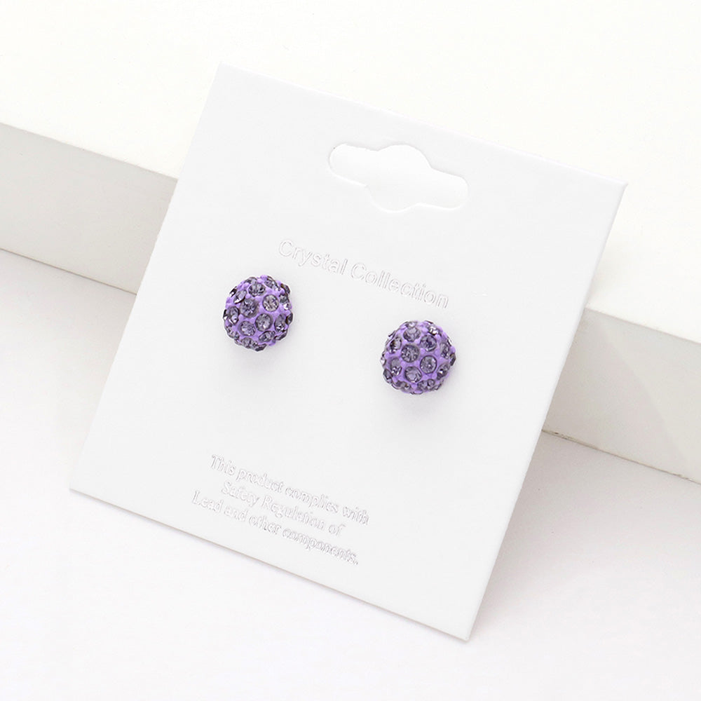 Tanzanite Shamballa Ball Stud Earrings
