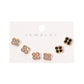 Madeline Love Multi 3Pairs - Sparkling Quatrefoil Stud Earring Set - Earrings - desc