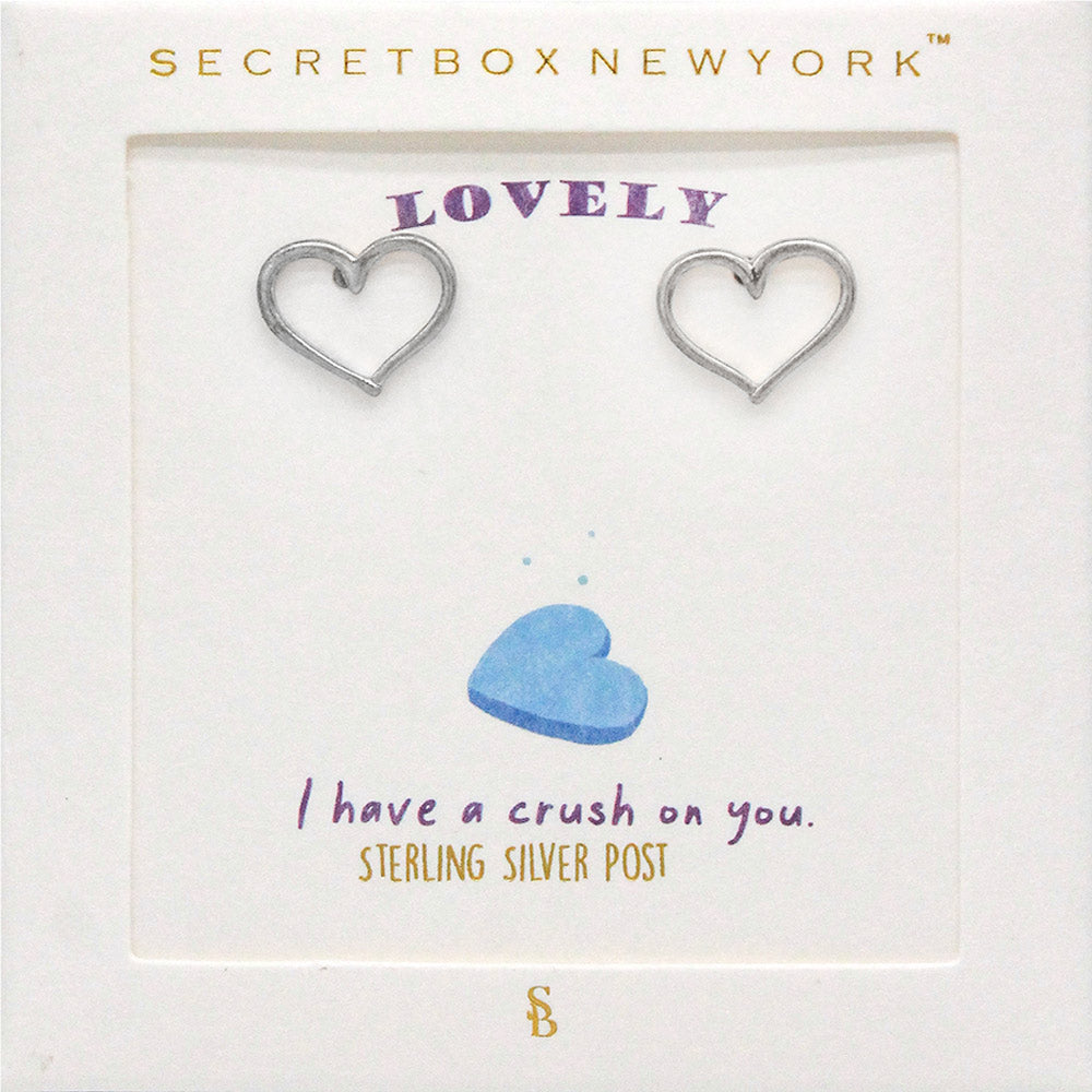 SECRET BOX_Metal Open Heart Stud Earrings