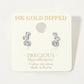 Madeline Love Rhodium 14K Gold Dipped Hypoallergenic Graduated Triple CZ Stone Bezel Link Stud Earrings - desc
