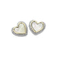 14K Gold Plated Mother Of Pearl Heart Stud Earrings - Mother of Pearl Two Tone - Earrings