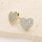Madeline Love Gold 14K Gold Plated CZ Stone Paved Heart Stud Earrings