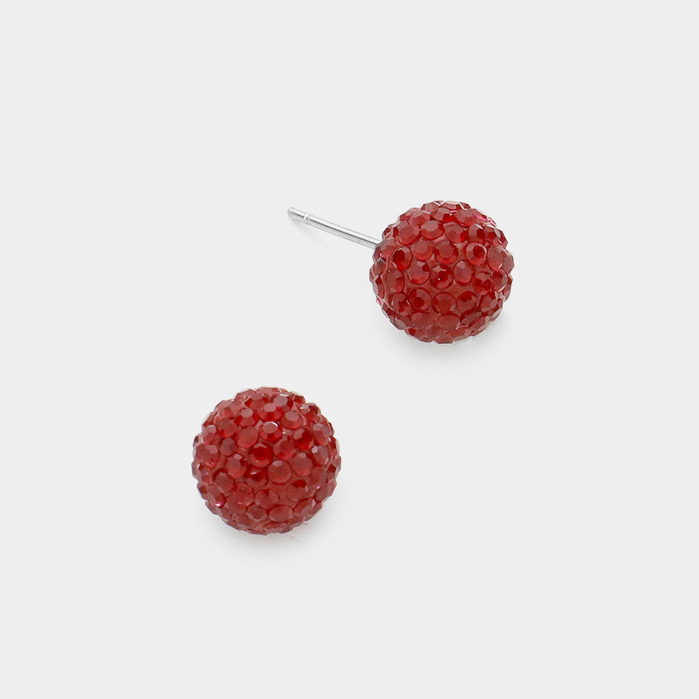 Madeline Love Red Resin Disco Ball Stud Earrings