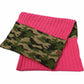 C.C Ribbed Knit Scarf With Camouflage