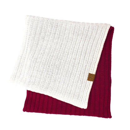 C.C Team Color Two Tone Ribbed Infinity Scarf