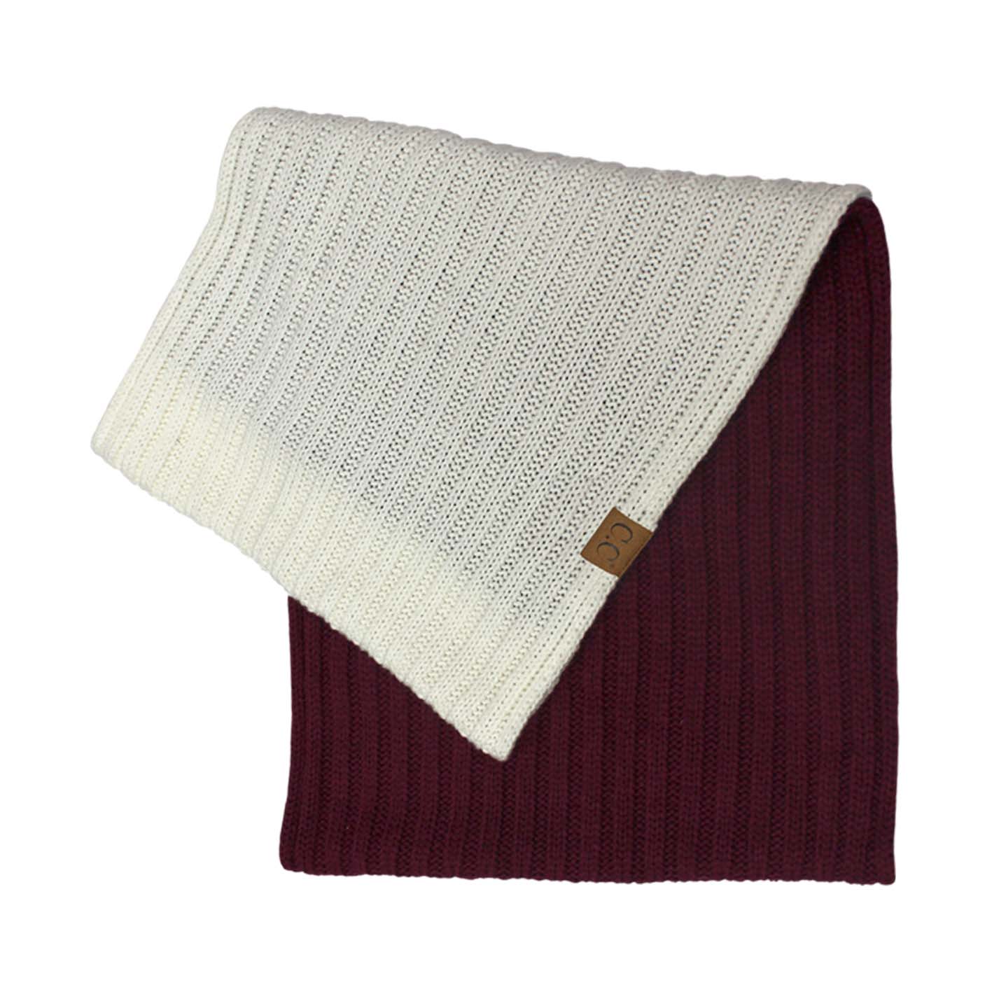 C.C Team Color Two Tone Ribbed Infinity Scarf