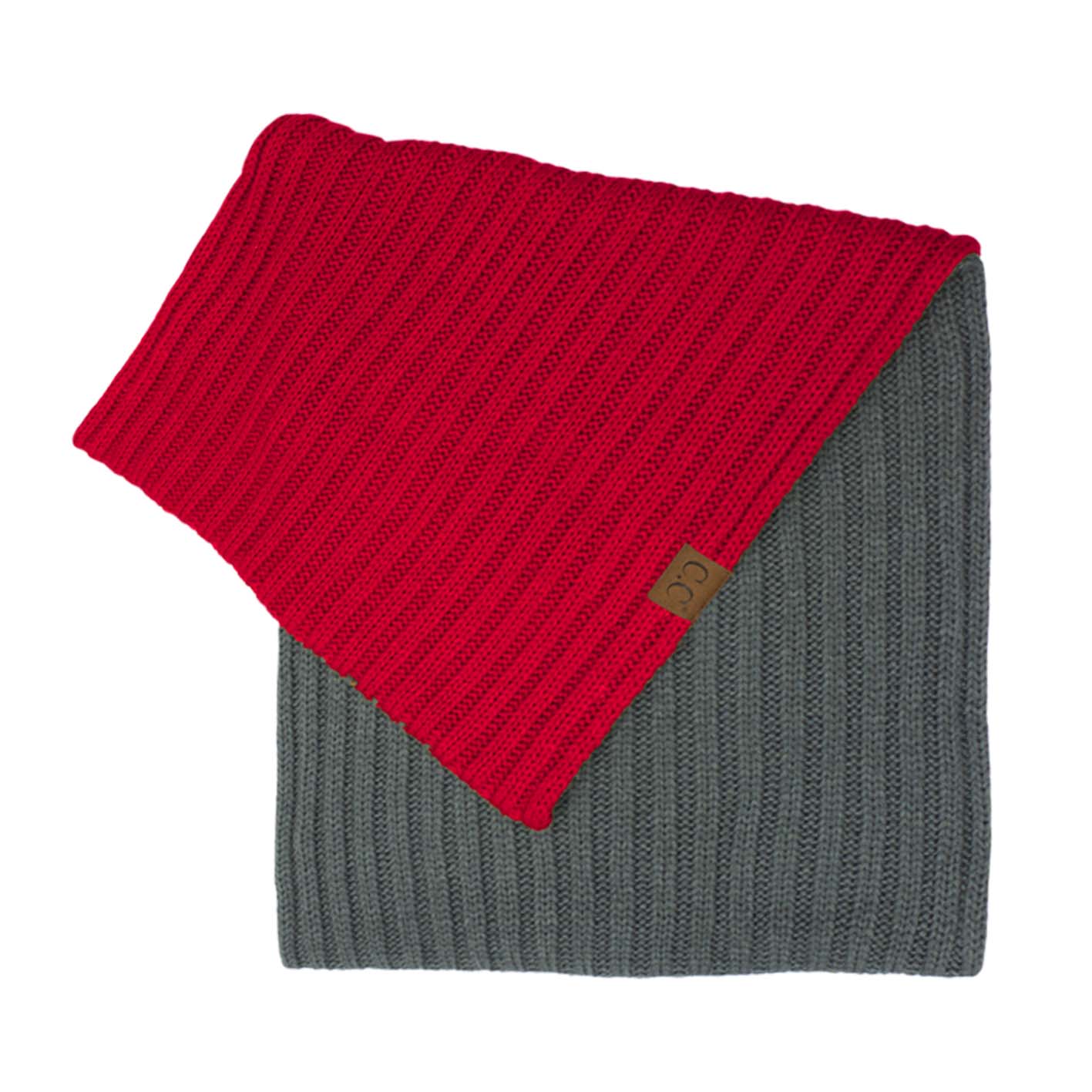 C.C Team Color Two Tone Ribbed Infinity Scarf