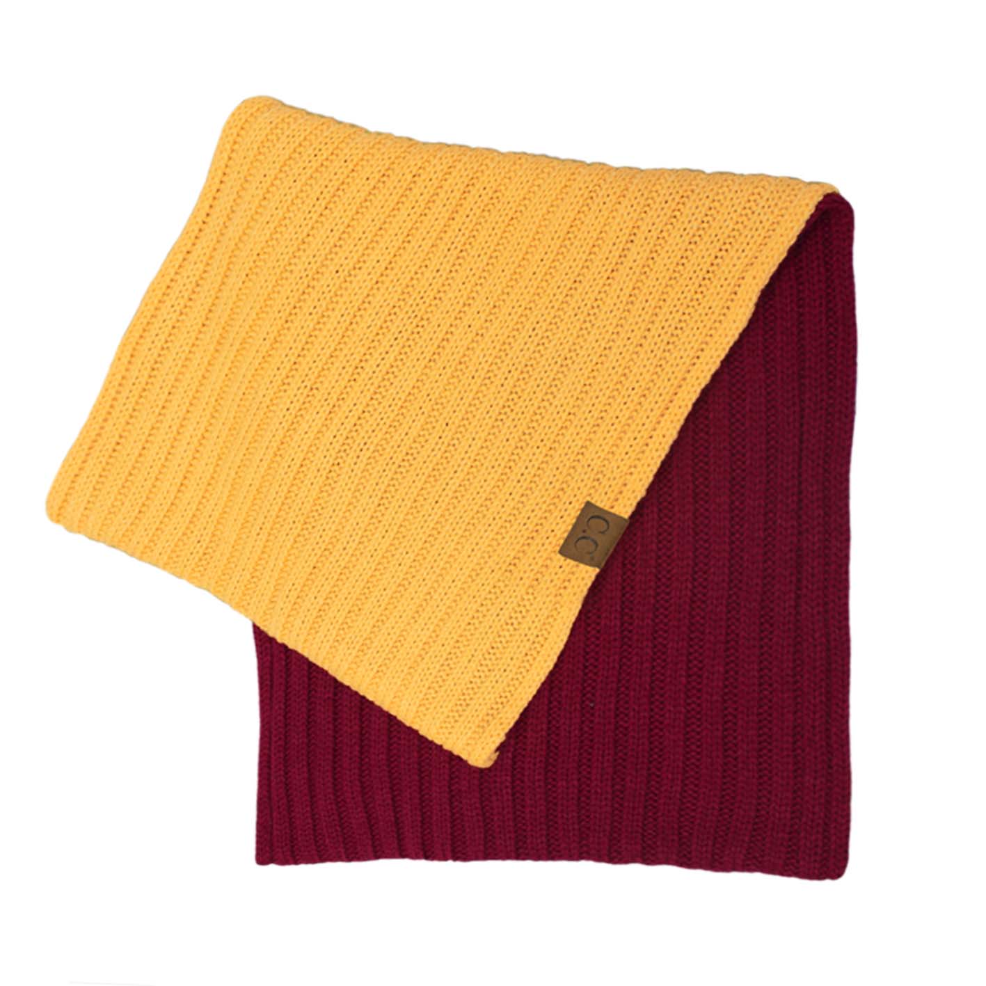 C.C Team Color Two Tone Ribbed Infinity Scarf
