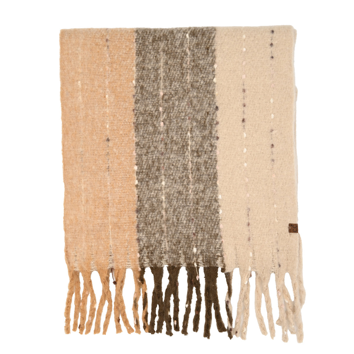 C.C Vertical Multi Color Wide Stripe Woven Scarf