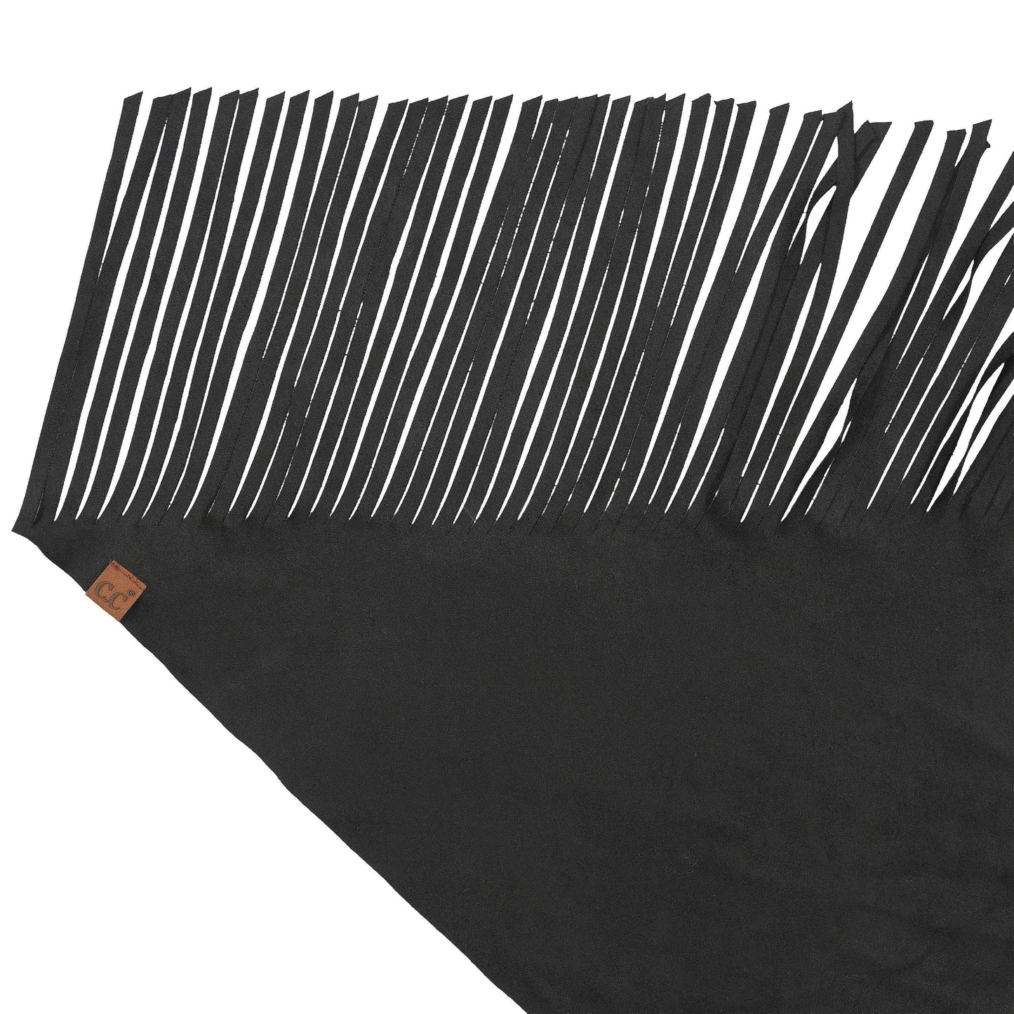 C.C Faux Suede Triangle Fringe Scarf