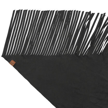 C.C Faux Suede Triangle Fringe Scarf