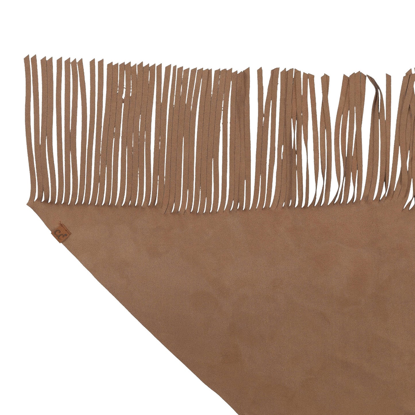 C.C Faux Suede Triangle Fringe Scarf