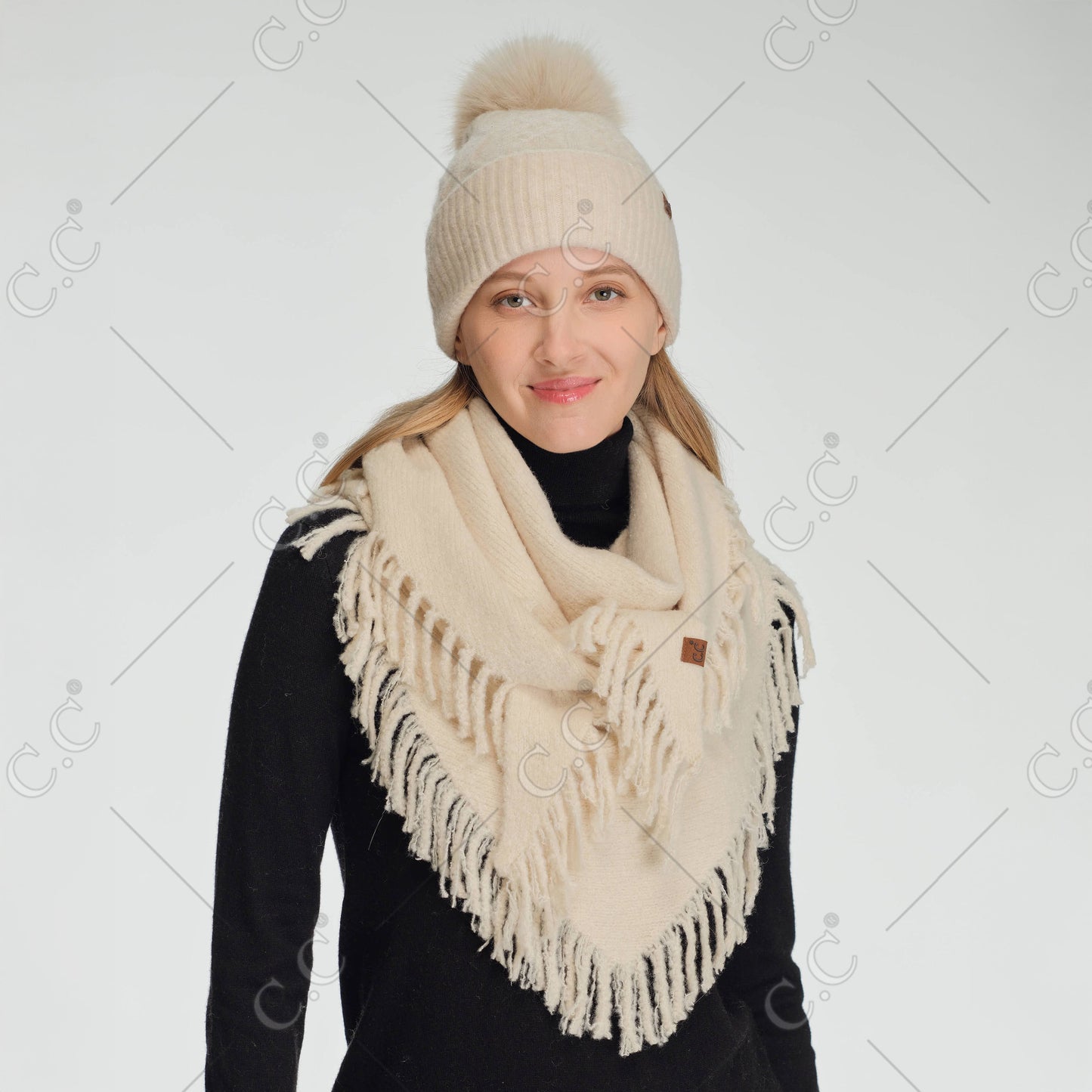 C.C Triangle Fringe Scarf