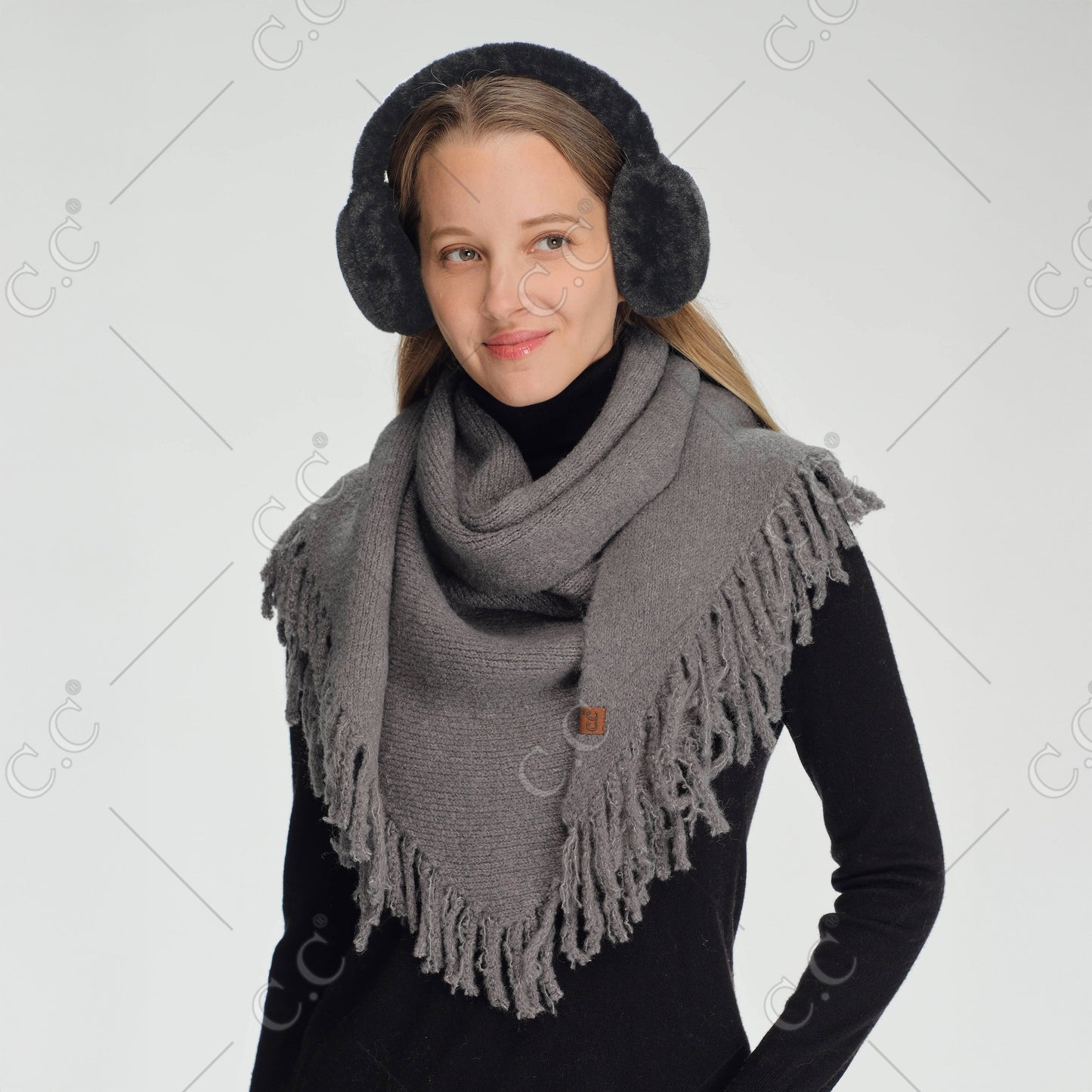 C.C Triangle Fringe Scarf