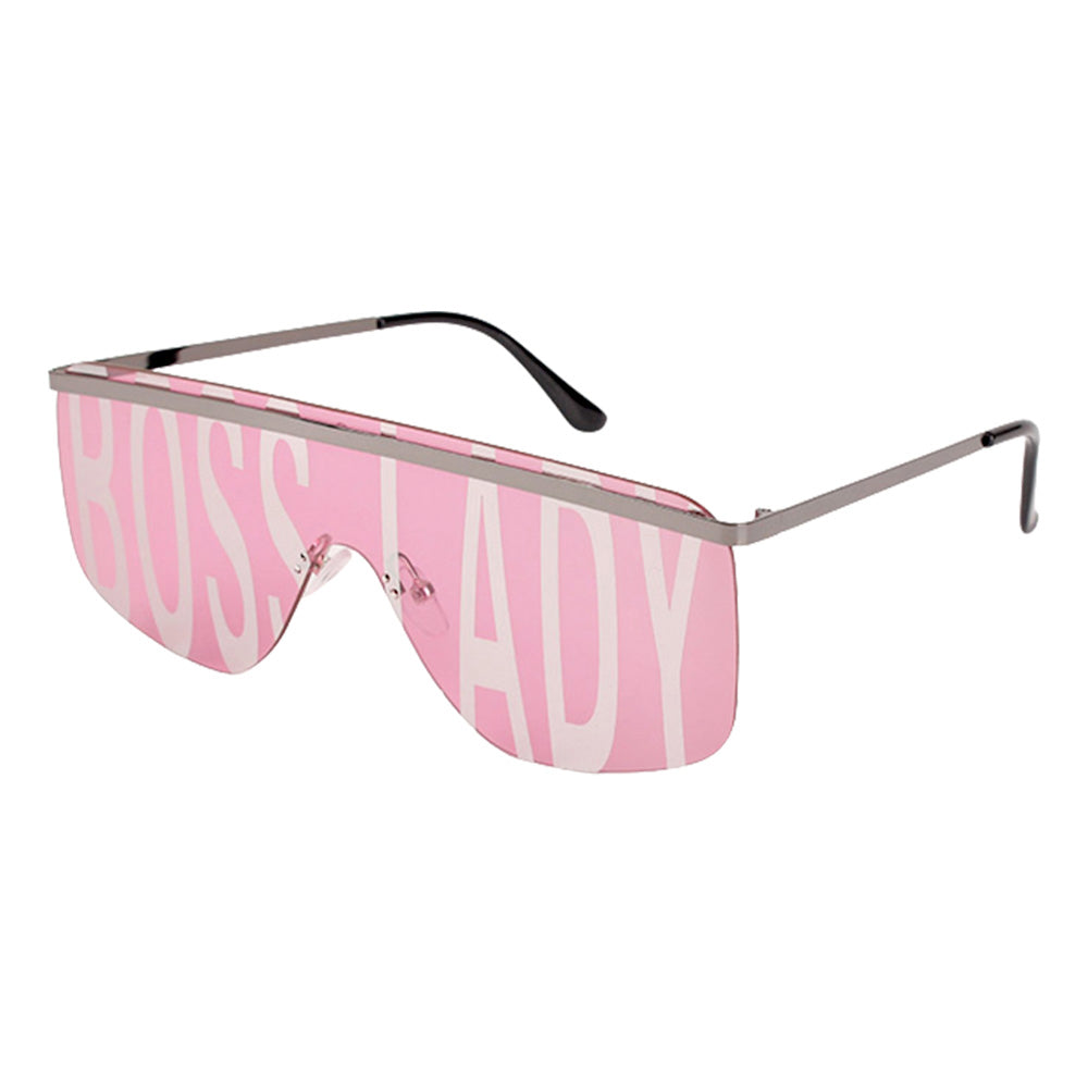 Madeline Love Pink Boss Lady Message Tinted Wayfarer Sunglasses - desc