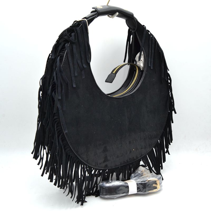 Sienna Fringe Suede Hobo Bag