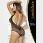 Madeline Love Black Stone Embellished Fishnet Body Stocking - Hair Accessories - desc