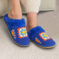 C.C Multi Color Crochet Slippers With The Faux Fur Cuff