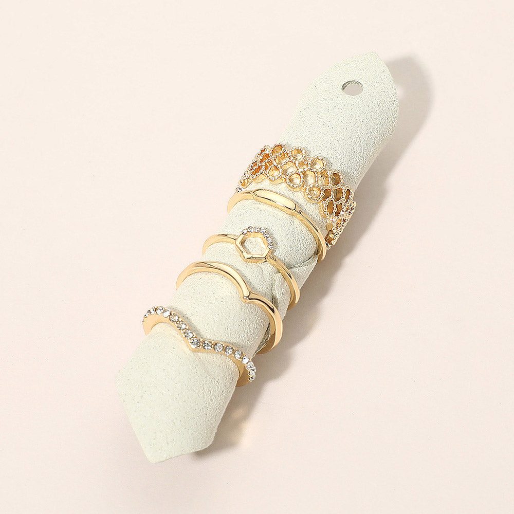 Madeline Love Gold Geometric Design Stackable Ring Set