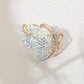 Madeline Love AB, Gold Bold Rhinestone Studded Heart Accent Ring - Hair Accessories