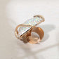 Madeline Love AB, Gold Bold Rhinestone Studded Heart Accent Ring - Hair Accessories - extra