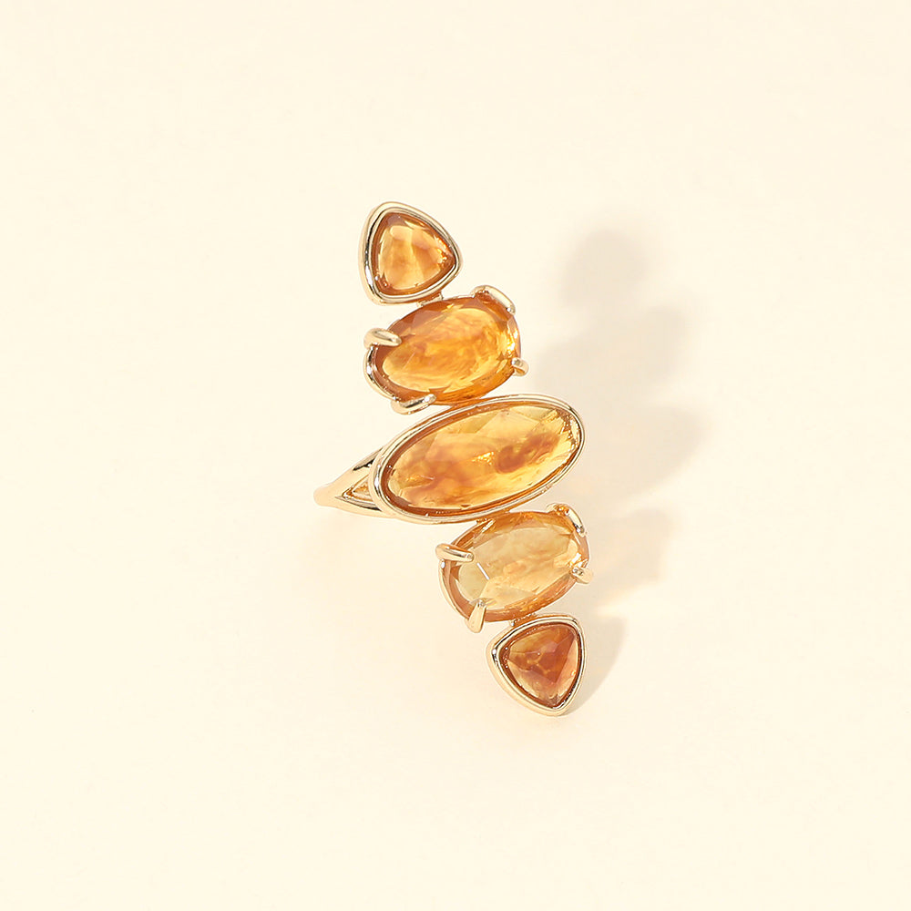 Madeline Love Brown, Gold, Light Bold Abstract Stone Accent Ring