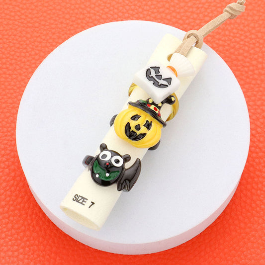 Madeline Love Multi 3PCS - Resin Witch Hat Pumpkin Bat Rings - Jewelry
