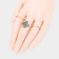 Madeline Love Gray 3PCS - Semi Precious Quatrefoil Metal Band Mixed Rings - Hair Accessories - extra