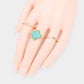 Madeline Love Turquoise 3PCS - Semi Precious Quatrefoil Metal Band Mixed Rings - Hair Accessories - extra