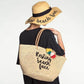C.C Natural Straw Summer Tote Bag