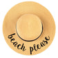 C.C Paper Brim Straw Hat With Lettering And Ribbon Band 100% Paper Straw