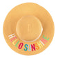 C.C Paper Brim Straw Hat With Lettering And Ribbon Band 100% Paper Straw