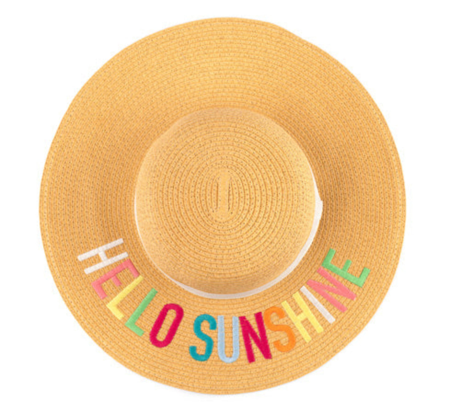 C.C Paper Brim Straw Hat With Lettering And Ribbon Band 100% Paper Straw