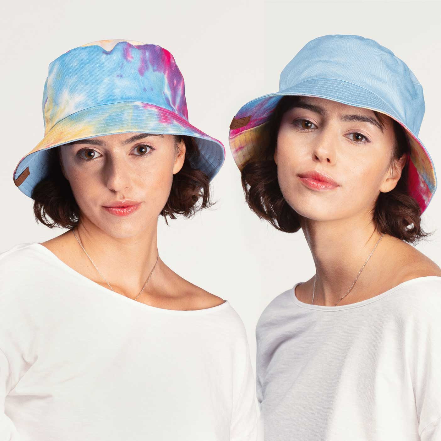 C.C Cotton Reversible Tie Dyed Bucket Hat 100% Cotton