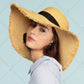 C.C Frayed Edge Wide Brim Straw Hat 100% Paper Straw Inside Adjustable String