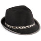C.C Paper Straw Fedora Hat With Zigzag Pattern Band 80% Paper Straw 20% Polyester
