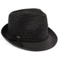C.C Paper Straw Fedora Hat With Natural Straw Band 95% Paper Straw 5% Polyester
