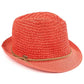 C.C Paper Straw Fedora Hat With Natural Straw Band 95% Paper Straw 5% Polyester