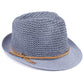 C.C Paper Straw Fedora Hat With Natural Straw Band 95% Paper Straw 5% Polyester