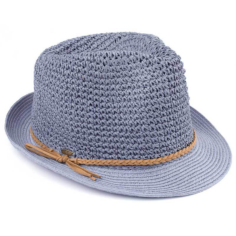 C.C Paper Straw Fedora Hat With Natural Straw Band 95% Paper Straw 5% Polyester