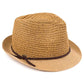 C.C Paper Straw Fedora Hat With Natural Straw Band 95% Paper Straw 5% Polyester