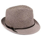 C.C Paper Straw Fedora Hat With Natural Straw Band 95% Paper Straw 5% Polyester
