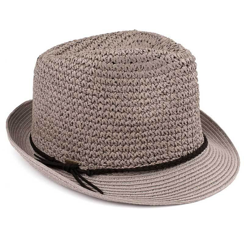 C.C Paper Straw Fedora Hat With Natural Straw Band 95% Paper Straw 5% Polyester